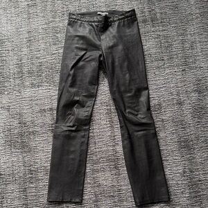 Vince Charcoal Faux Leather Pants